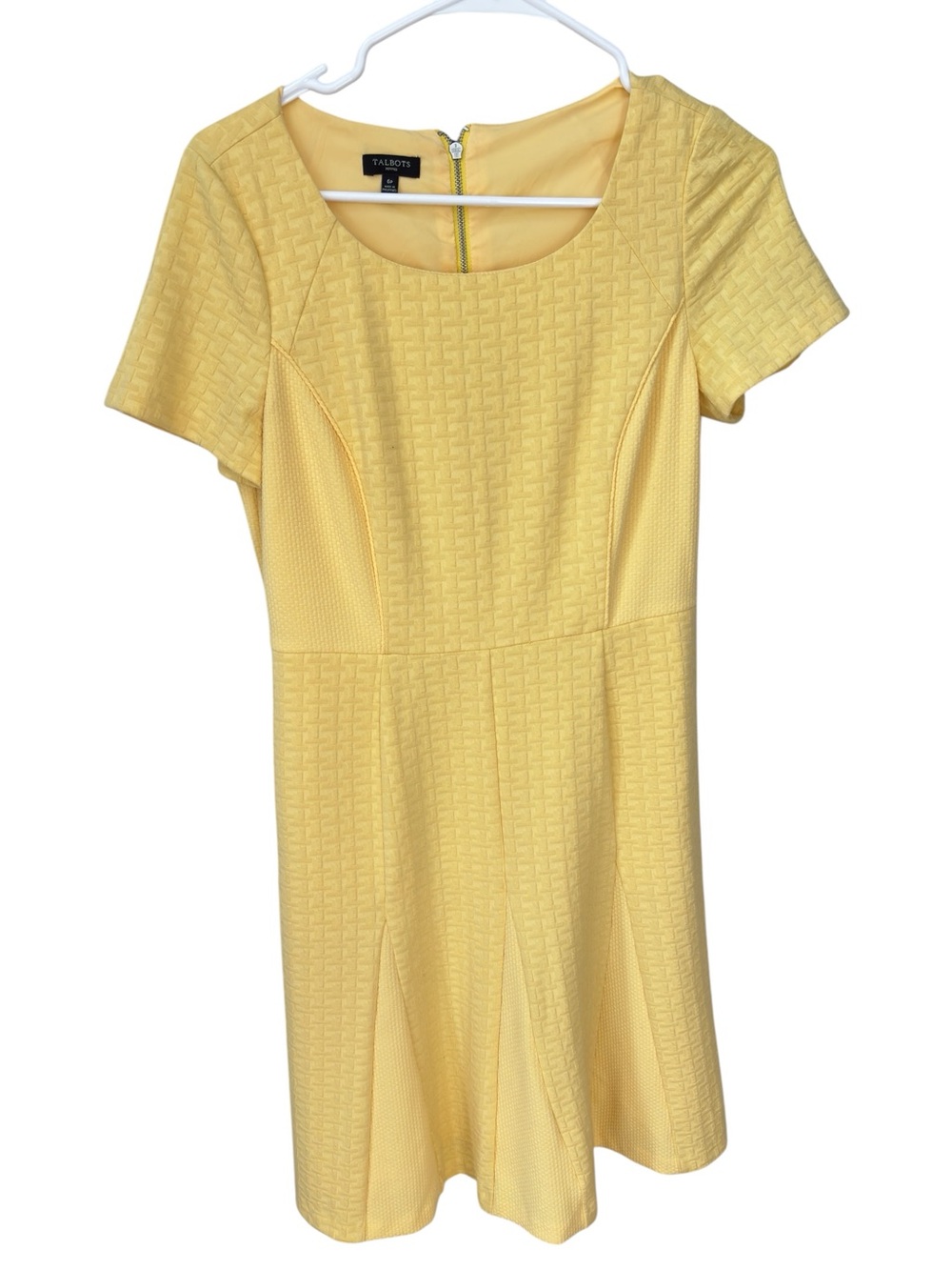Talbots Fit & Flare Dress Women’s Size 6P Yellow Spring Cottagecore Fairycore